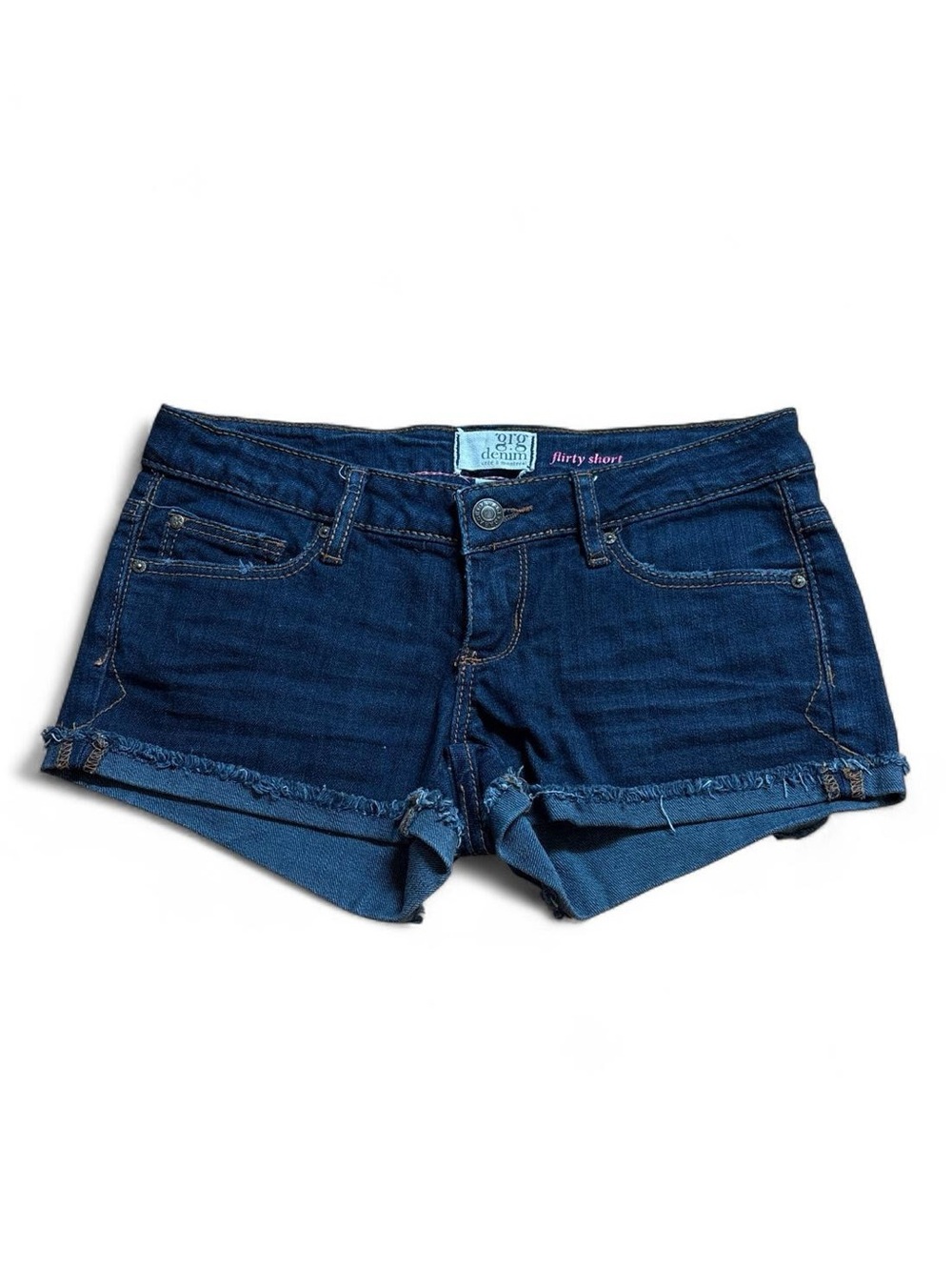 Vintage Garage "GRG Denim" Flirty Short Dark Wash Denim Shorts